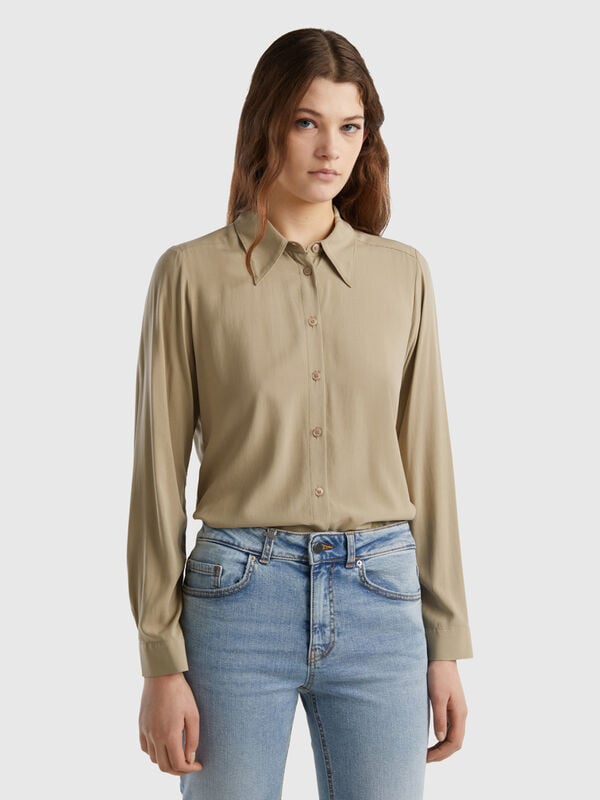 Camisa regular fit de viscosa sostenible Mujer