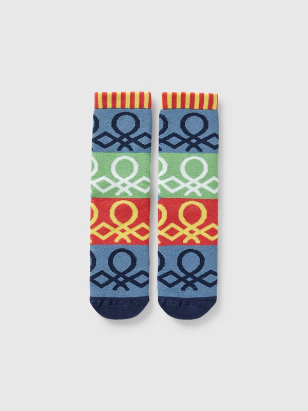 Calcetines antideslizantes con logo incrustado Niño