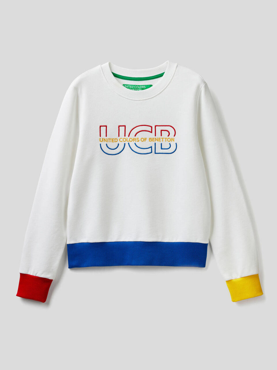 Sudadera con bordado y detalles a contraste image number 1
