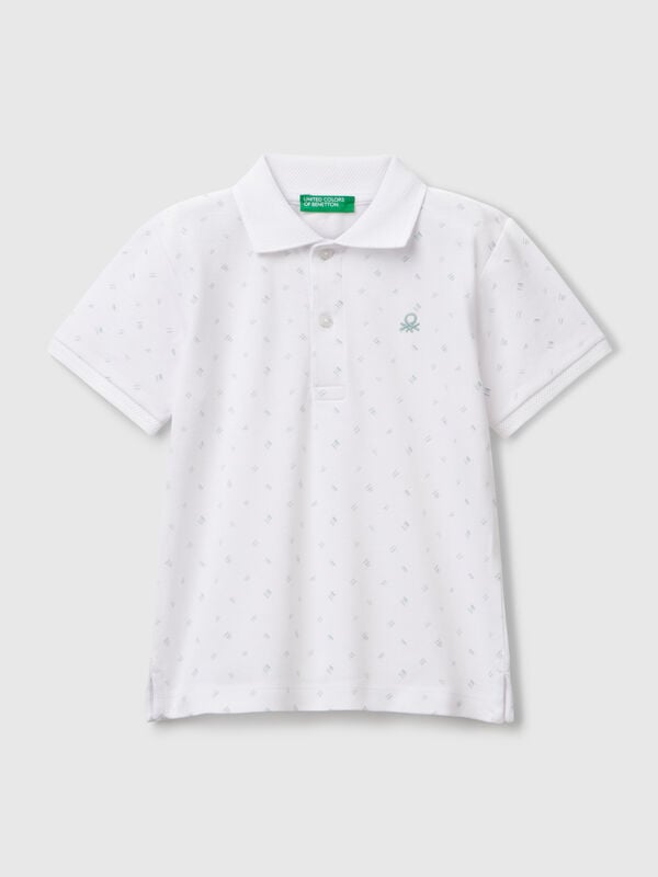 Polo con microestampado de puro algodón Niño