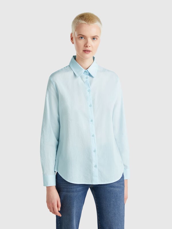 Camisa regular fit de algodón ligero Mujer