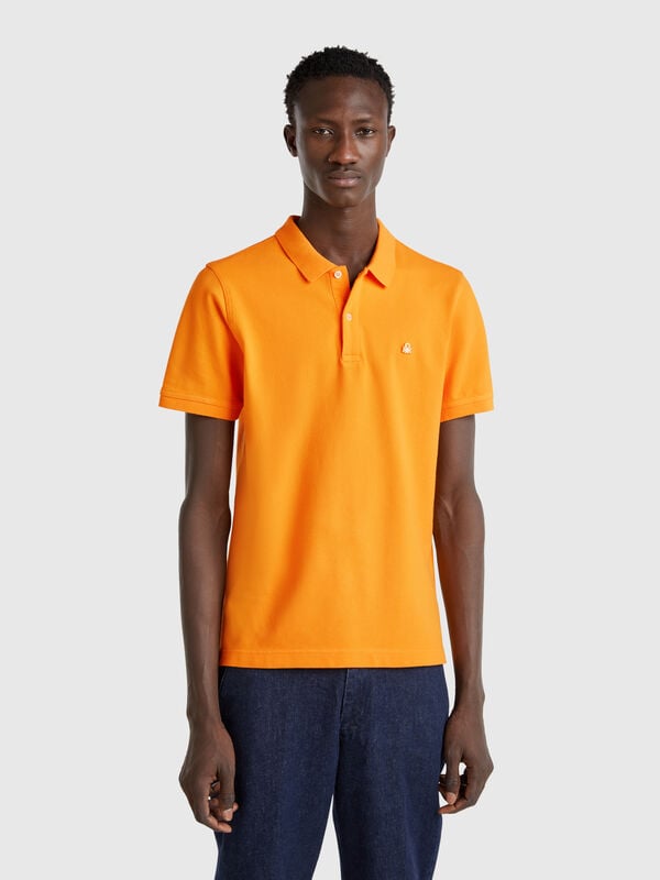 Polo amarillo ocre slim fit Hombre