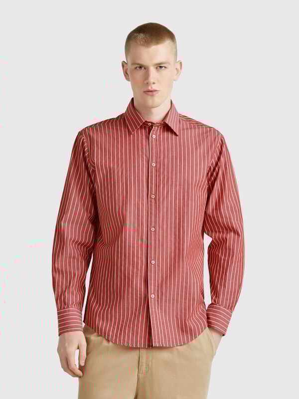 Camisa rayas corte regular Hombre