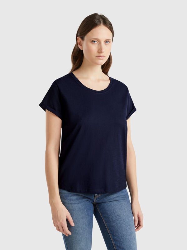 Camiseta de manga corta de algodón ligero Mujer