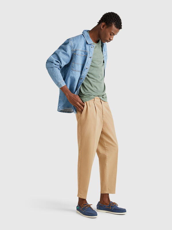 Chinos de algodón elástico Hombre