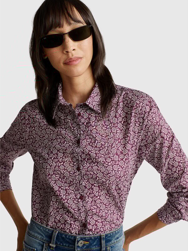 Camisa estampada en algodón ligero Camisa estampada en algodón ligero Mujer
