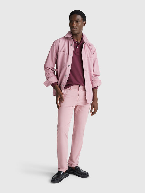 Pantalones chinos de algodón de corte entallado Hombre