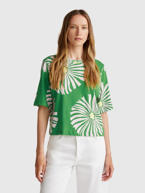 Camiseta con estampado floral Mujer
