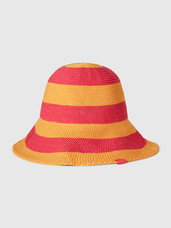 Gorro rayas naranja y fucsia Mujer
