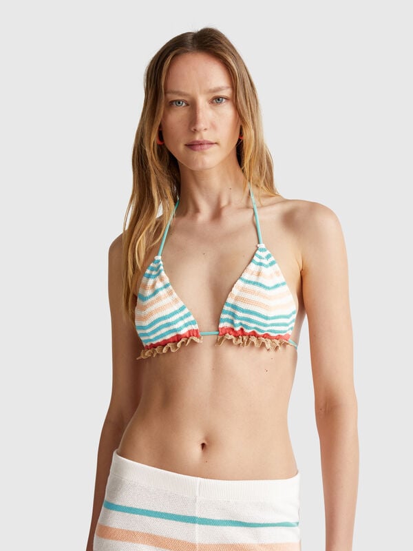Triángulo de playa de encaje de crochet Mujer