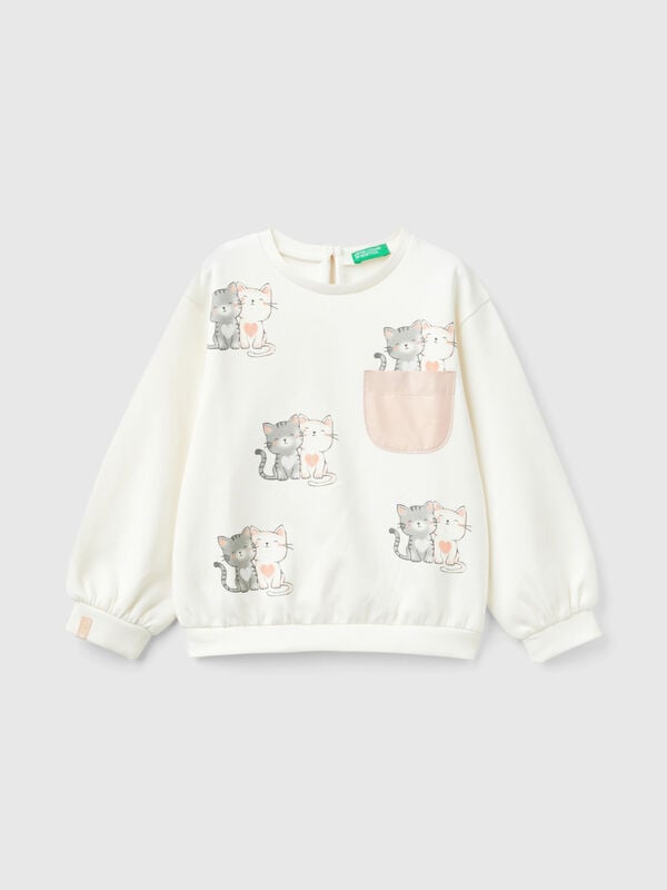 Sudadera con estampado de gatitos Niña