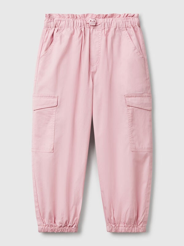 Pantalón cargo de algodón elástico Niña