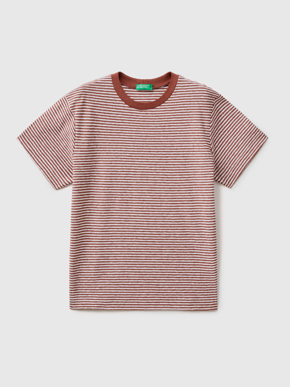 Camiseta de lino mixto de rayas