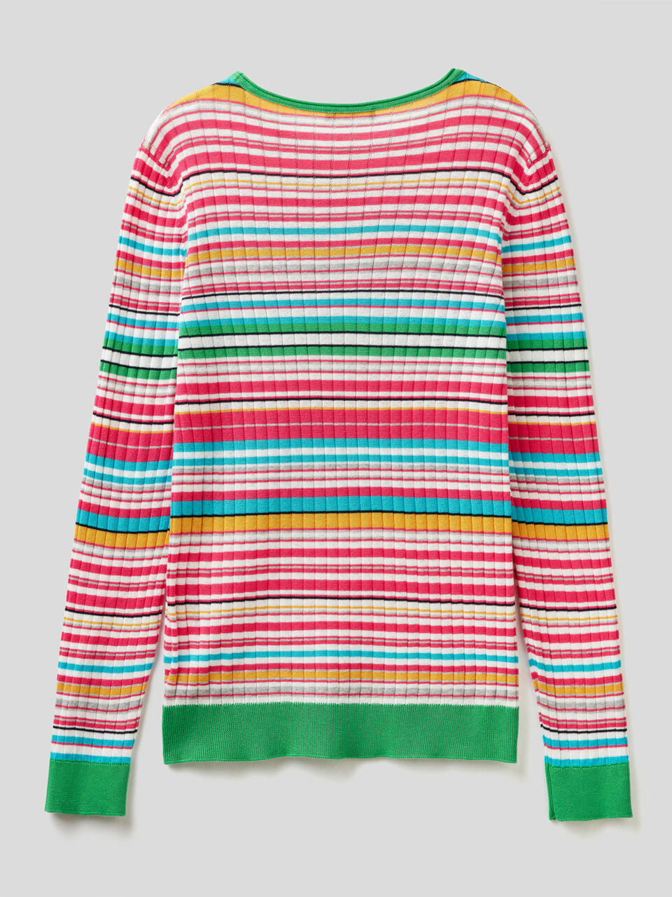Jersey 100% algodón a rayas multicolor image number 2