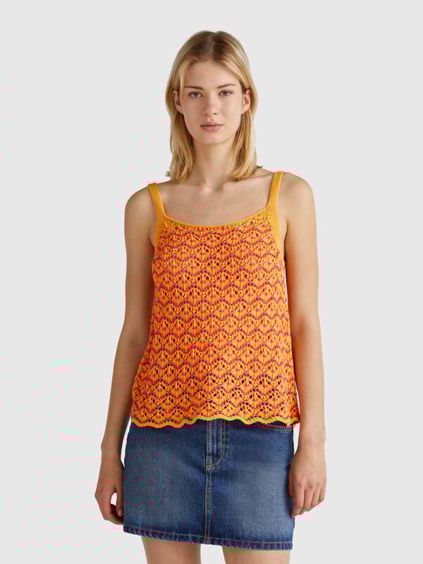 Camiseta sin mangas de ganchillo Mujer