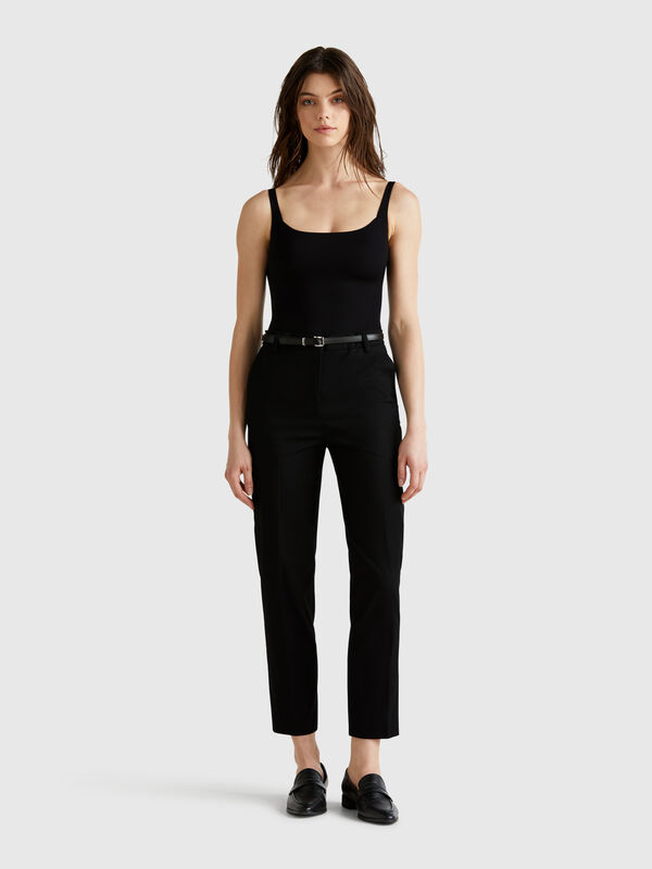 Chinos de algodón elástico Mujer