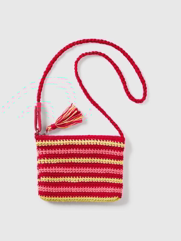 Bolso de crochet con borlas Niña