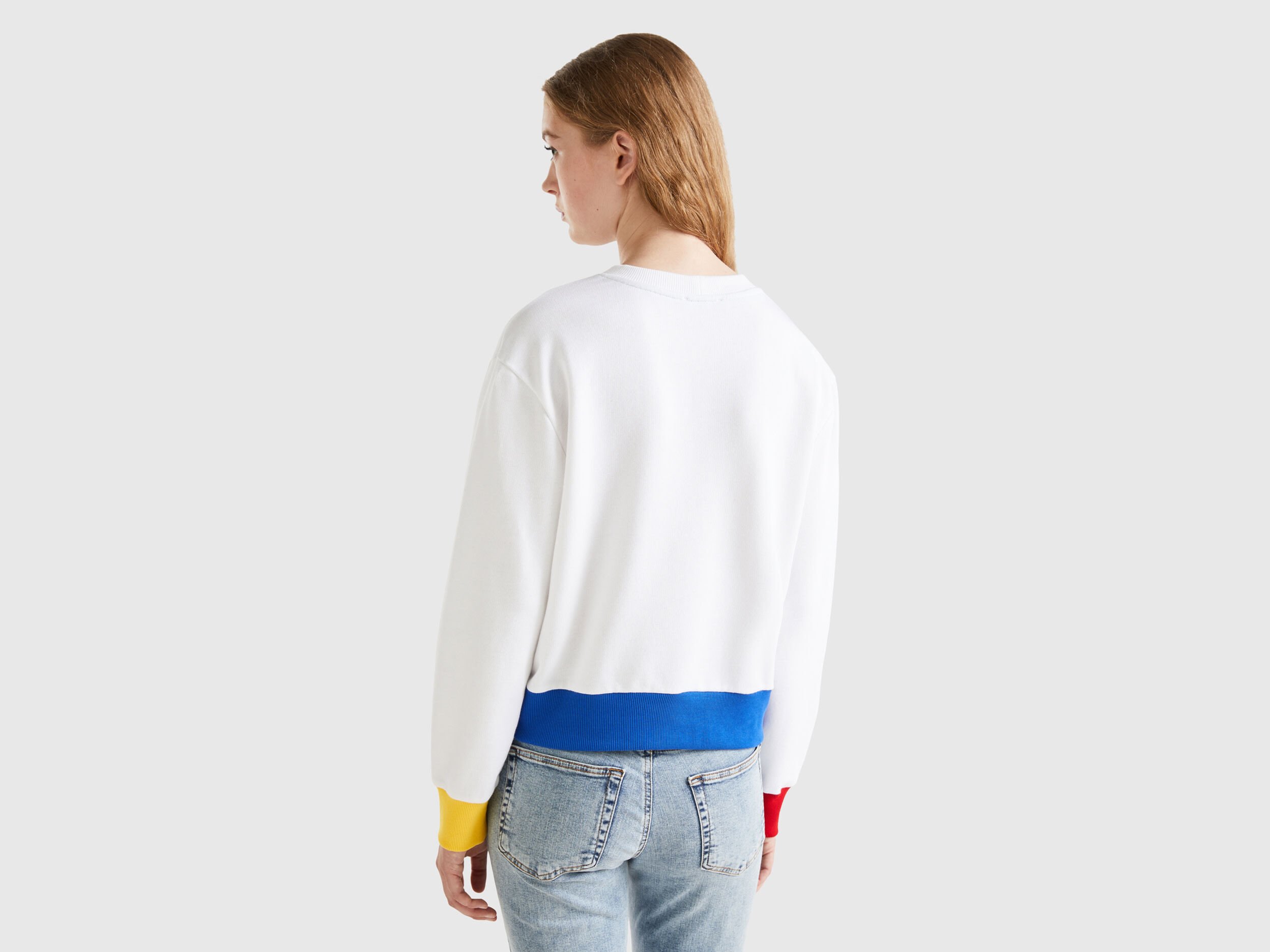 Sudadera blanca benetton on sale