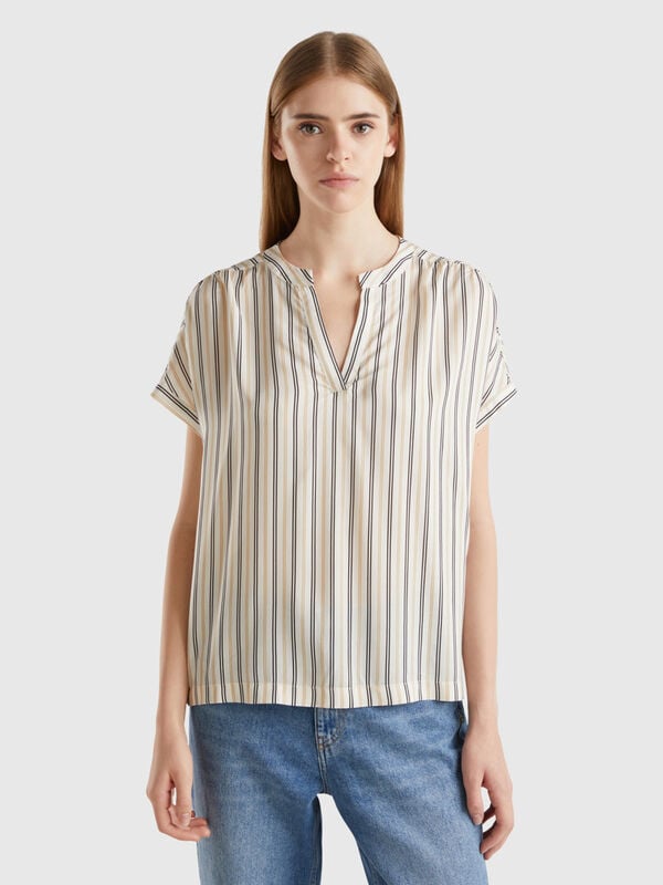 Blusa de rayas de 100 % viscosa Mujer