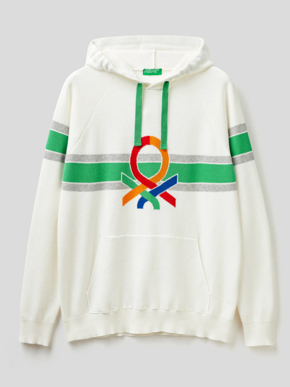 Jersey con capucha y logo multicolor image number 1