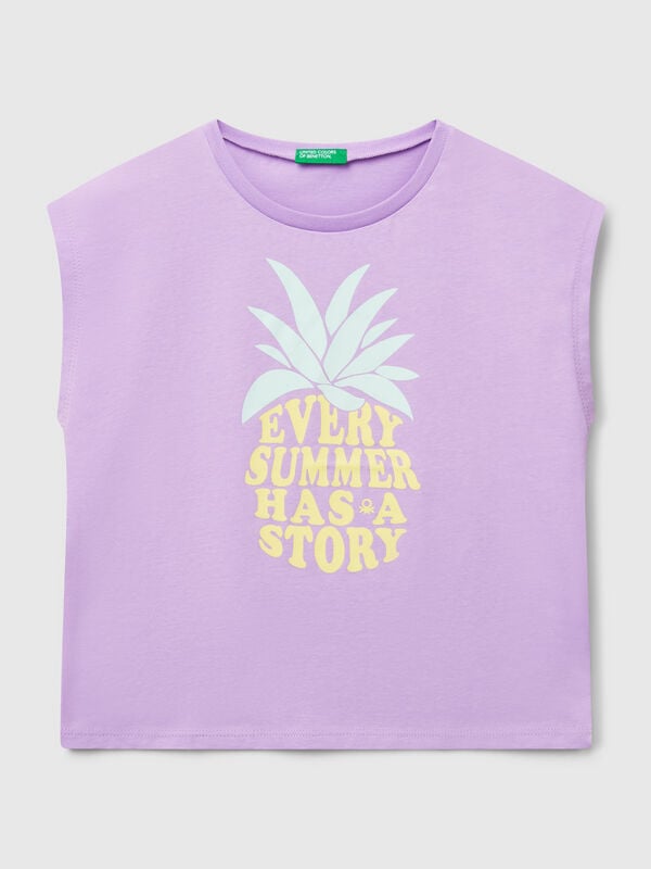 Camiseta con estampado flúor Niña