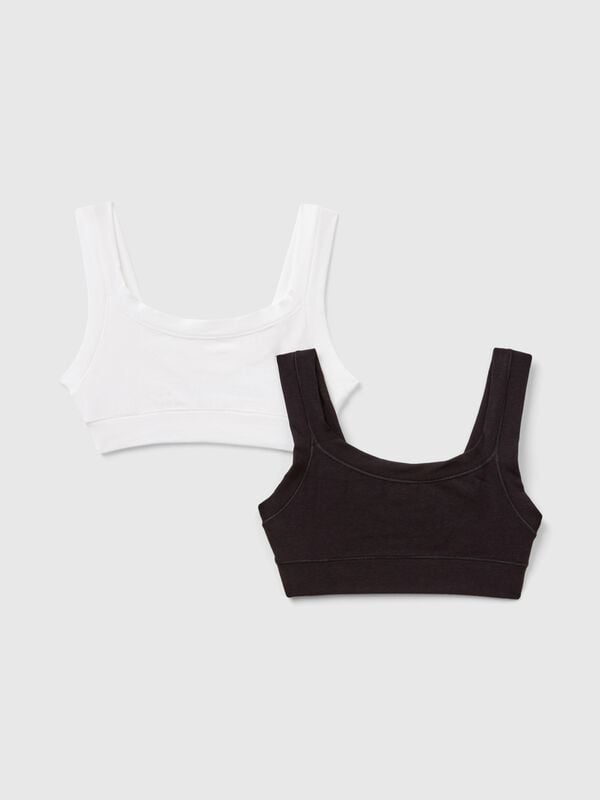 Dos tops de algodón super stretch Niña