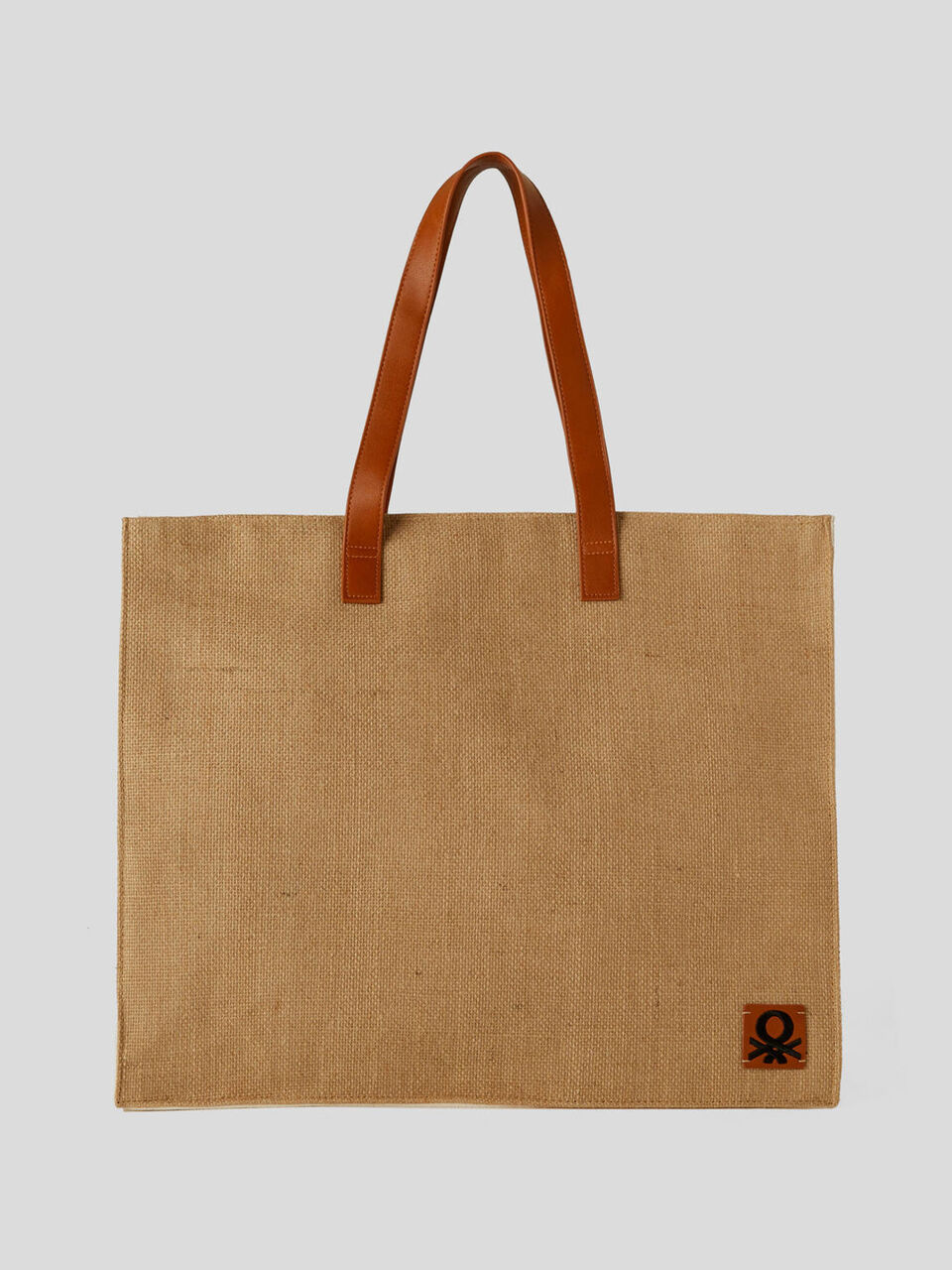 Bolso cuadrado de efecto yute image number 1