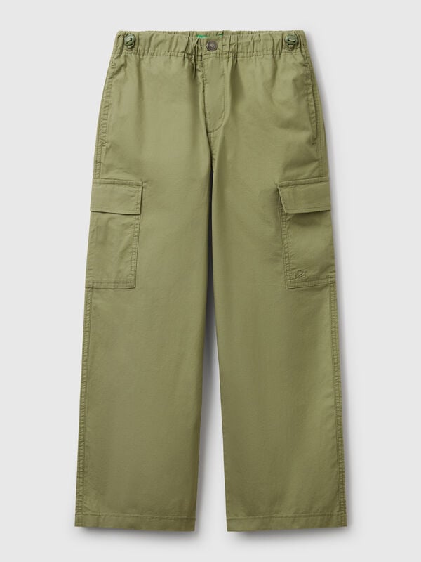 Pantalón paracaídas de algodón elástico Niño