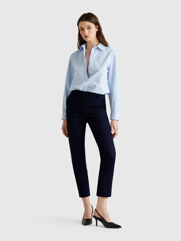 Chinos de algodón elástico Mujer