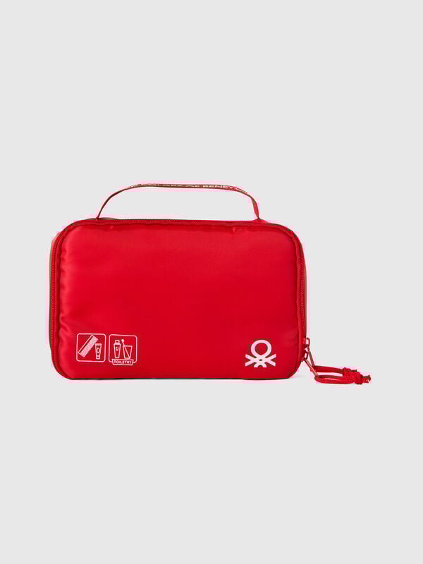 Neceser de viaje rojo con gancho