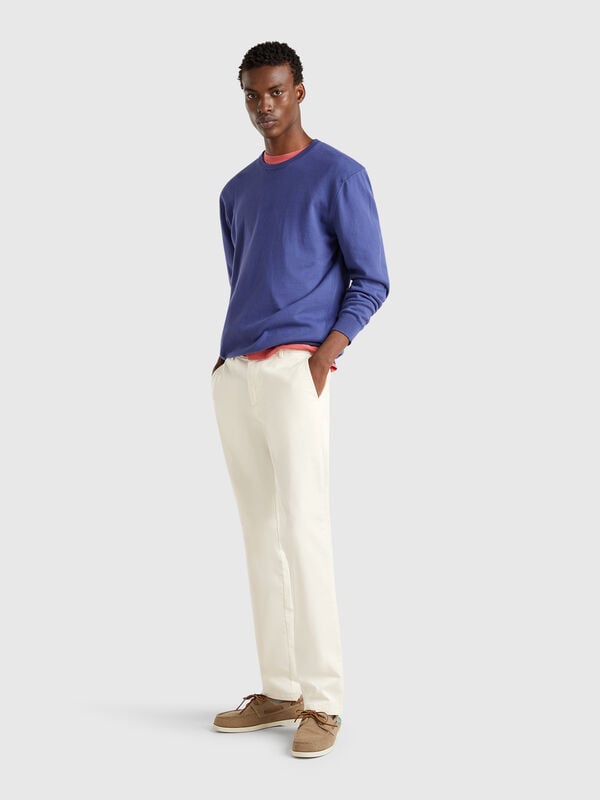 Chinos slim fit de algodón elástico Hombre
