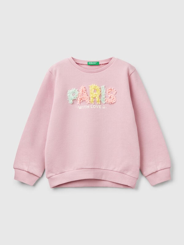 Sudadera con aplicación efecto pétalo Niña
