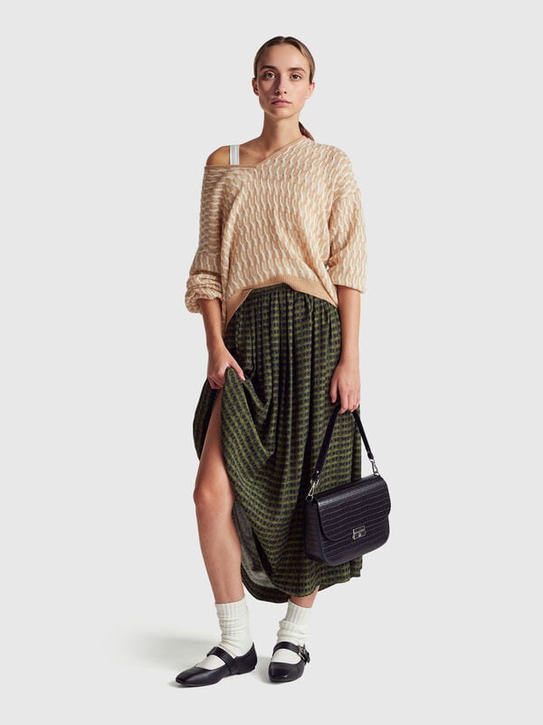 Falda con estampado gráfico Mujer