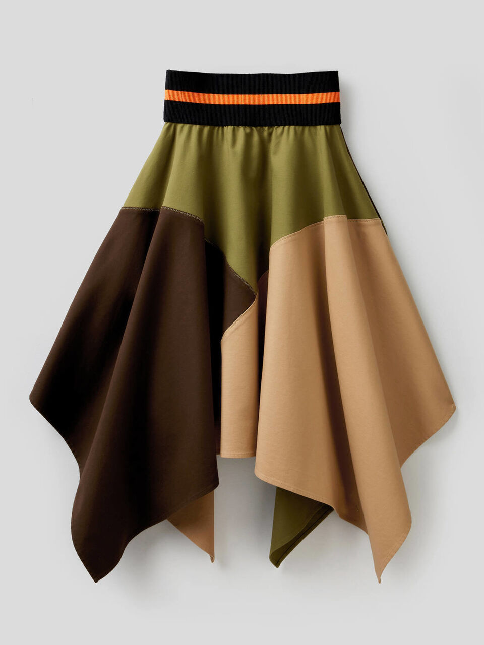 Falda asimétrica color block image number 2