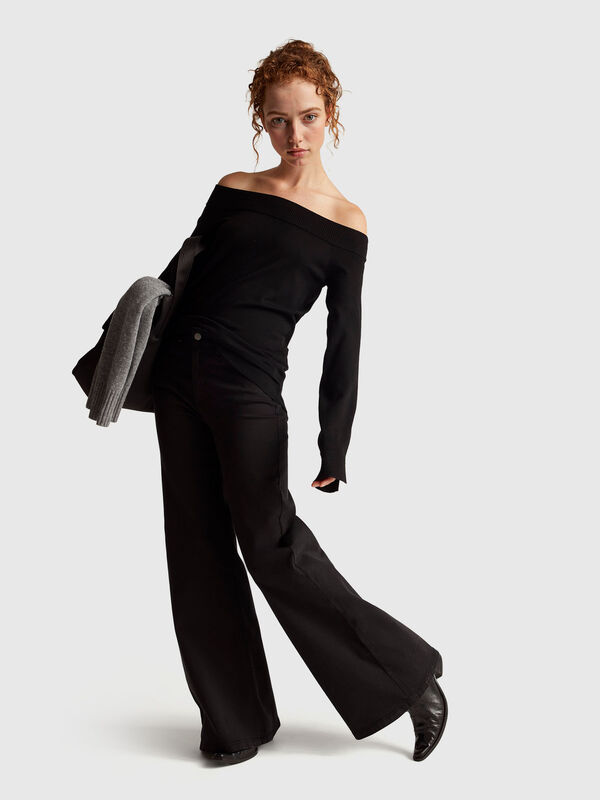 Suéter de cuello Bardot Mujer