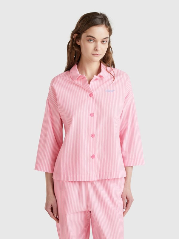 Chaqueta de pijama de rayas verticales Mujer