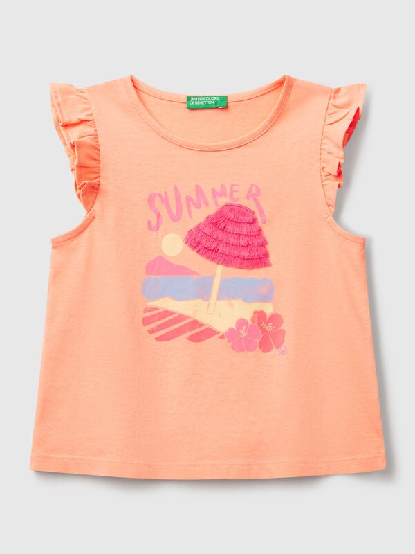 Camiseta sin mangas estampada Niña