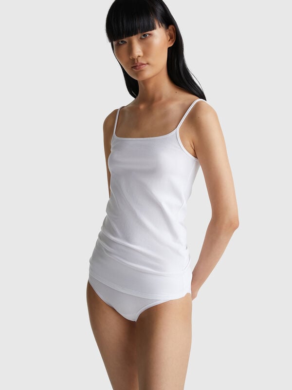 Camiseta de tirantes de algodón elástico Mujer