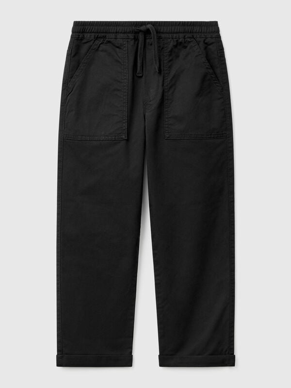 Joggers de algodón elástico con cordón de ajuste Niño