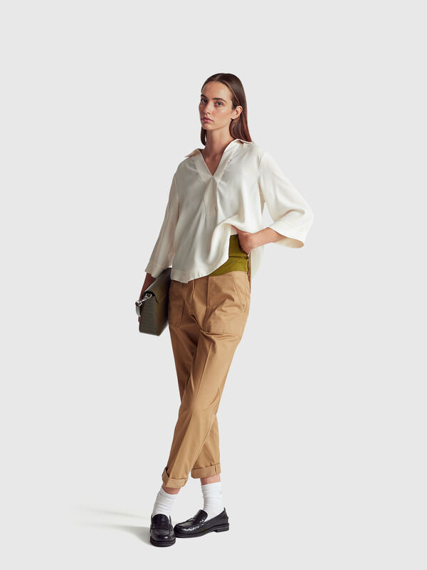 Blusa holgada en 100% viscosa Blusa holgada en 100% viscosa Mujer