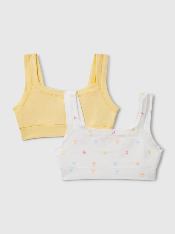 Dos bralettes de algodón súper elástico Niña