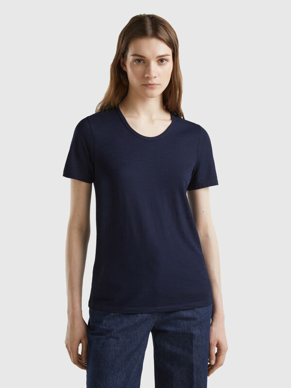 Camiseta de manga corta de algodón ligero Mujer