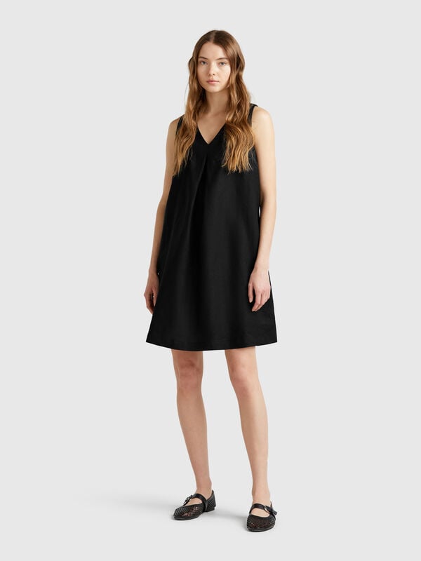Vestido sin mangas de puro lino Mujer