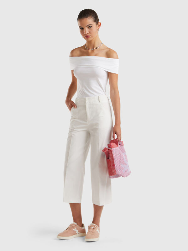 Pantalón cropped de 100 % algodón Mujer