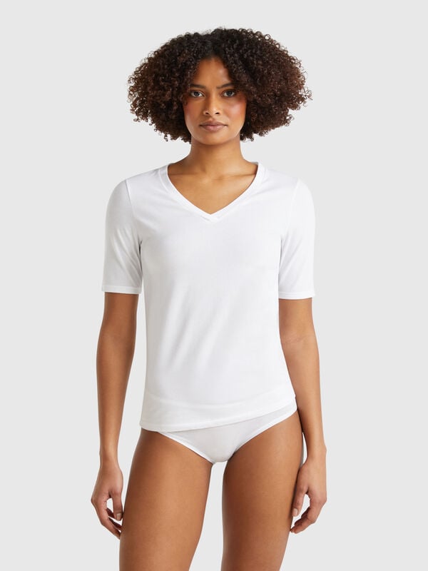 Camiseta de algodón superelástica Mujer