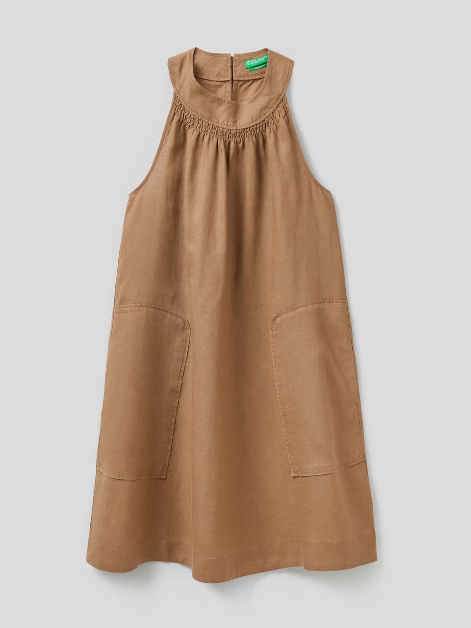 Vestido corto de 100% lino image number 1