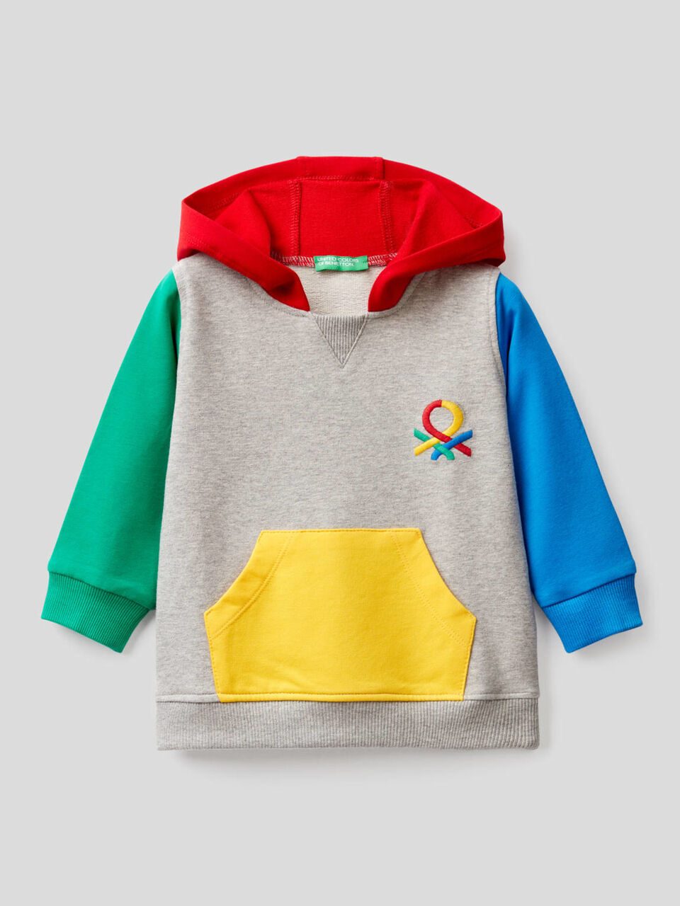 Sudadera de algodón orgánico elástico con capucha image number 1