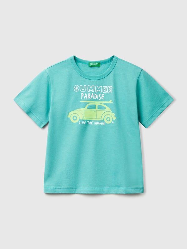Camiseta con estampado flúor Niño