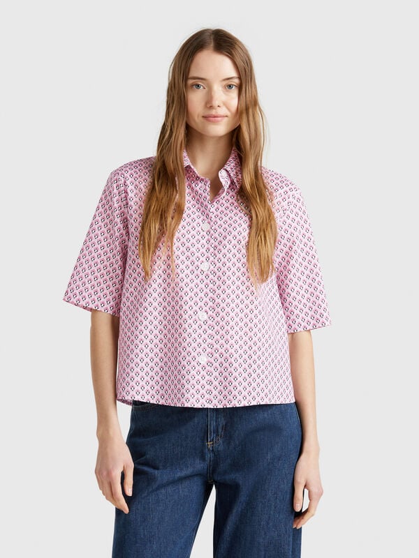 Camisa estampada de algodón ligero Mujer