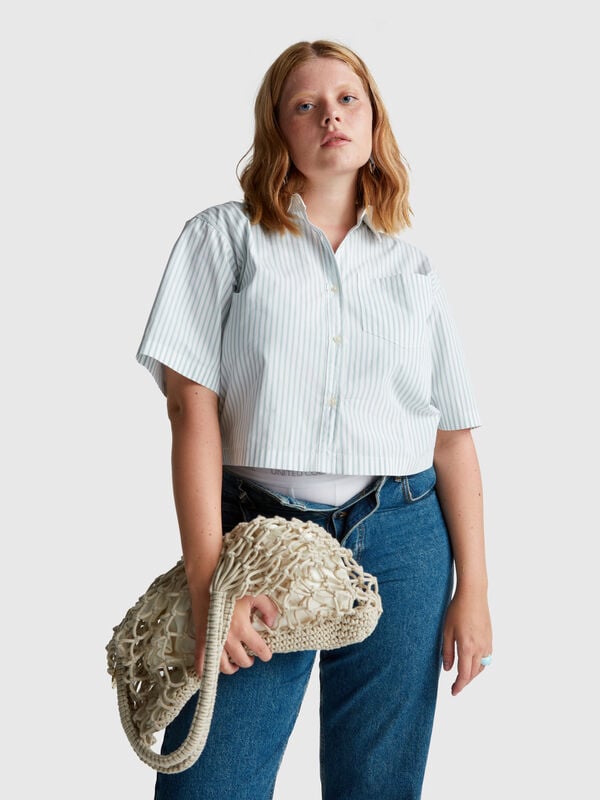 Camisa de rayas de algodón puro Mujer